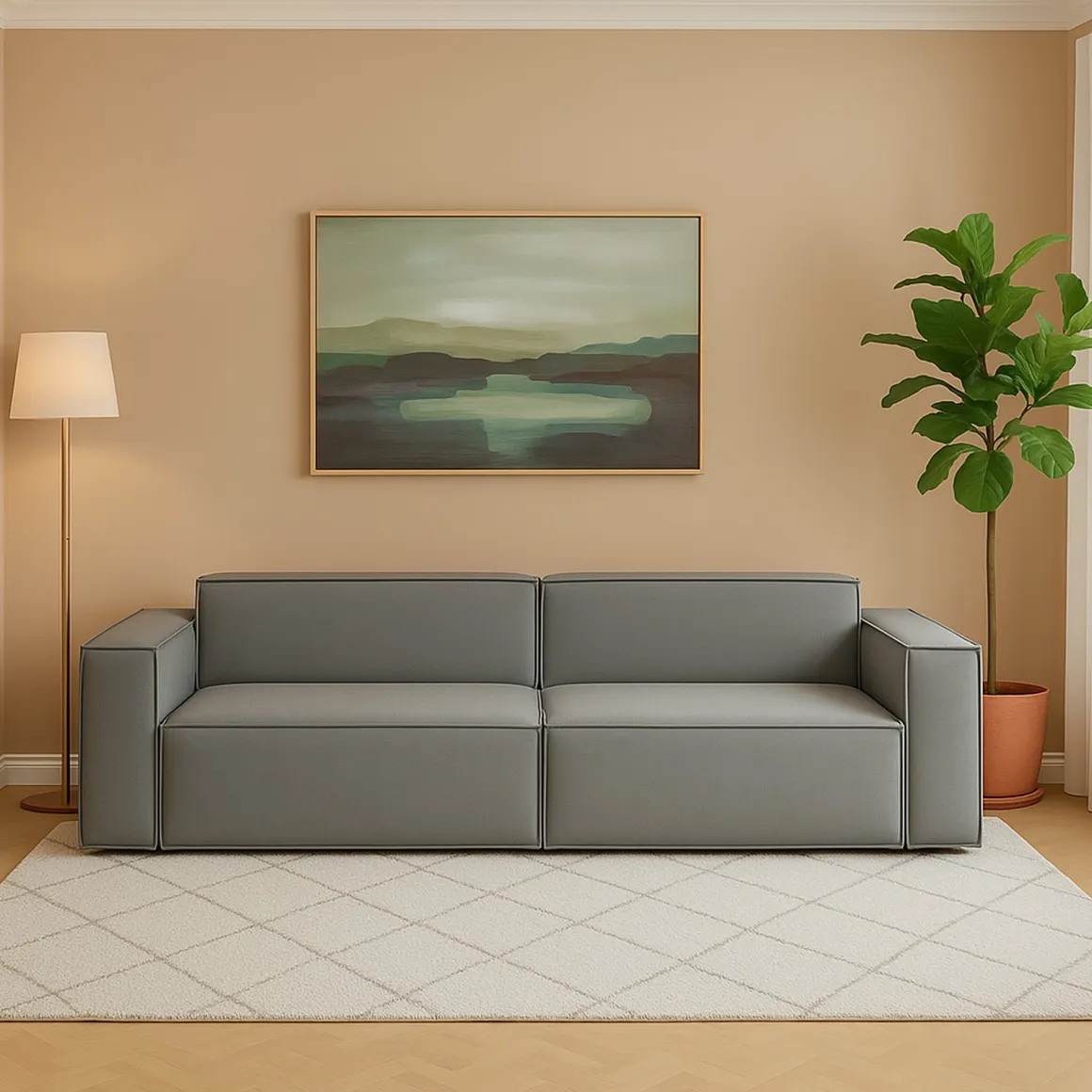 Divano ad angolo grigio 260x95x70h cm - Argo