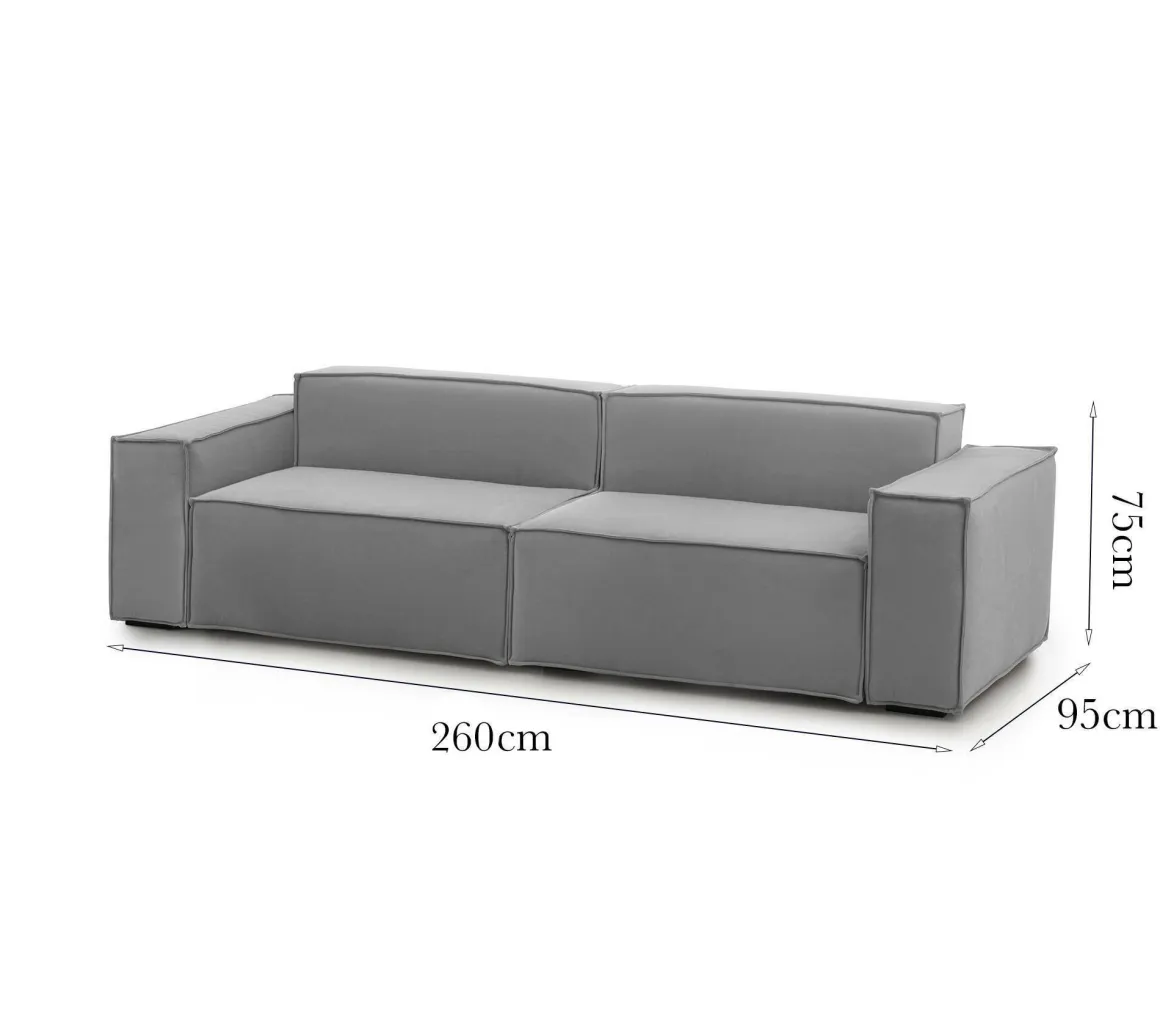 Divano ad angolo grigio 260x95x70h cm - Argo