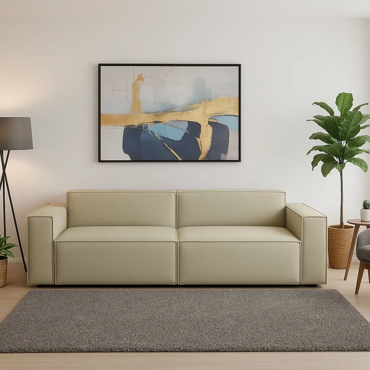 Salotto|Divani Fissi 3 Posti > Dmora Divano angolare 260x95x70h cm - Argo Beige