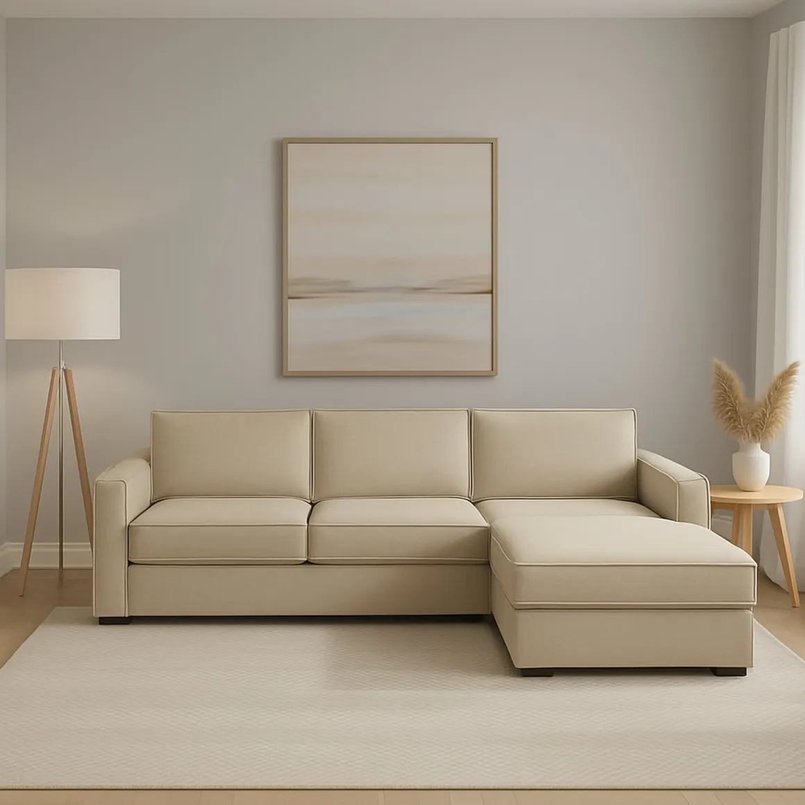 Divano angolare beige 280x95x90h cm - Ametrino