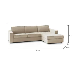 Divano angolare beige 280x95x90h cm - Ametrino