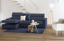 Divani Angolari|Divani Fissi Con Penisola > Dmora Divano angolare 280x95x85h cm - Akela Blu