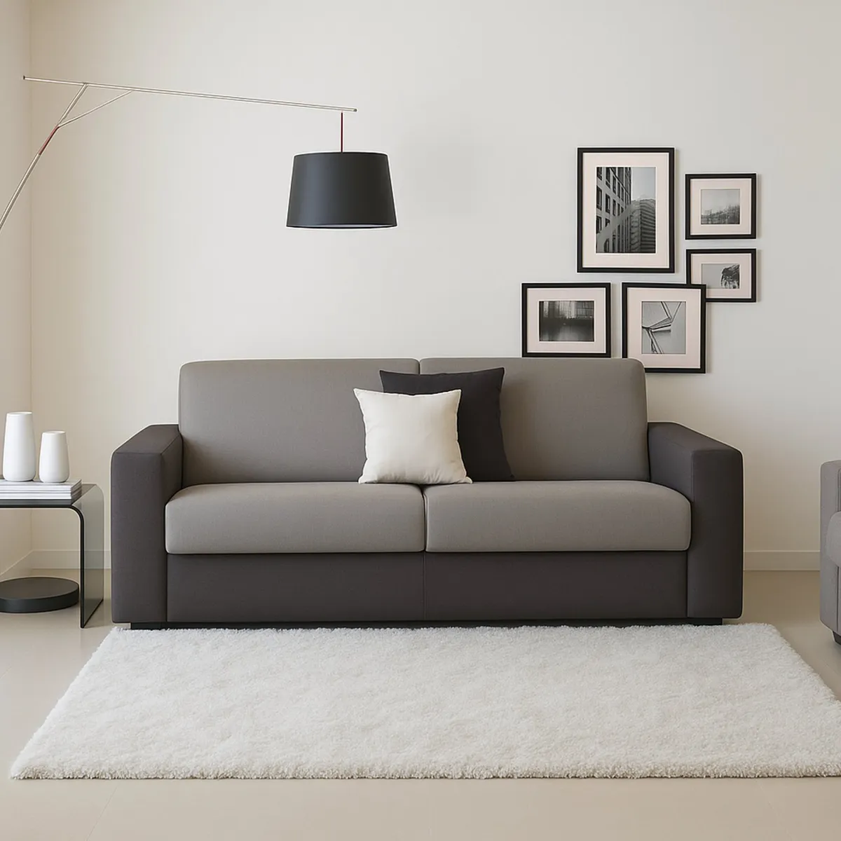 Salotto|Divani Fissi 3 Posti > Dmora Divano angolare grigio e antracite 200x95x90h cm - Larimar Nero, Grigio Antracite