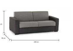 Salotto|Divani Fissi 3 Posti > Dmora Divano angolare grigio e antracite 200x95x90h cm - Larimar Nero, Grigio Antracite