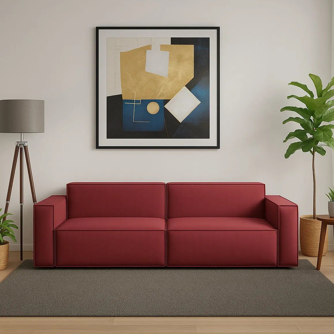 Divano angolare rosso 260x95x70h cm - Argo