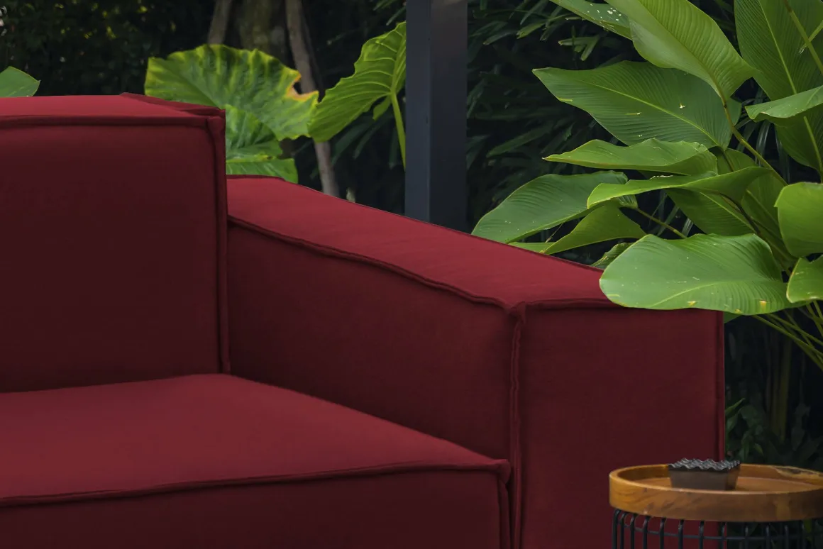 Divano angolare rosso 260x95x70h cm - Argo