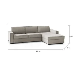 Divano angolare tortora 280x95x90h cm - Ametrino