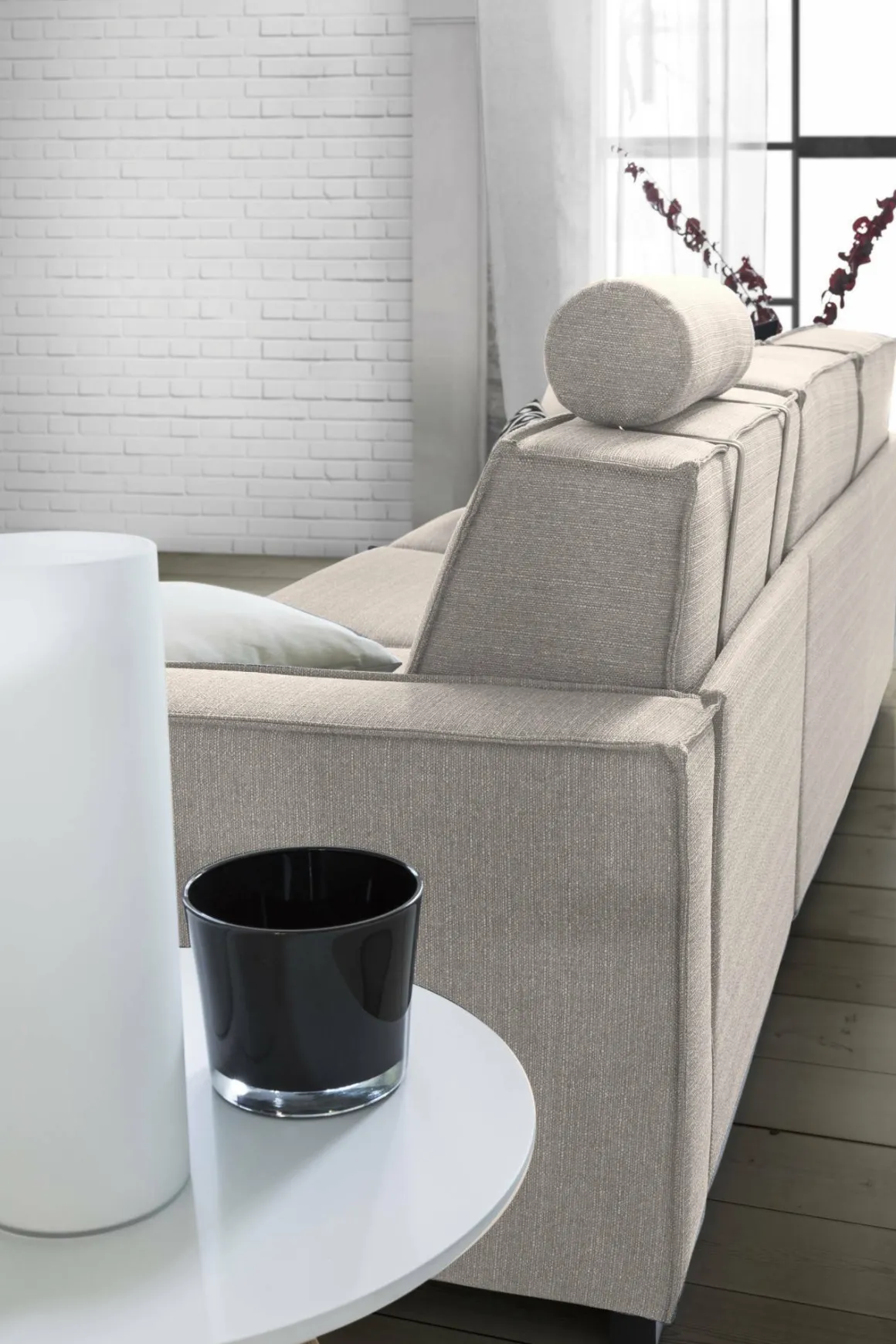 Divano angolare tortora 280x95x90h cm - Ametrino