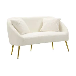 Divano classico bianco e oro 137x69x79h cm - Pittari