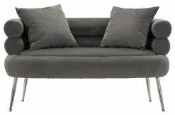 Divani Fissi 2 Posti > Dmora Divano classico grigio e argento 133x68x69h cm - Casier Argento, Grigio