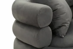 Divani Fissi 2 Posti > Dmora Divano classico grigio e argento 133x68x69h cm - Casier Argento, Grigio