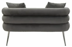 Divani Fissi 2 Posti > Dmora Divano classico grigio e argento 133x68x69h cm - Casier Argento, Grigio