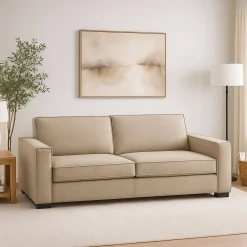 Divani Fissi 2 Posti|Salotto > Dmora Divano con braccioli 220x95x70h cm - Lepidolite Beige