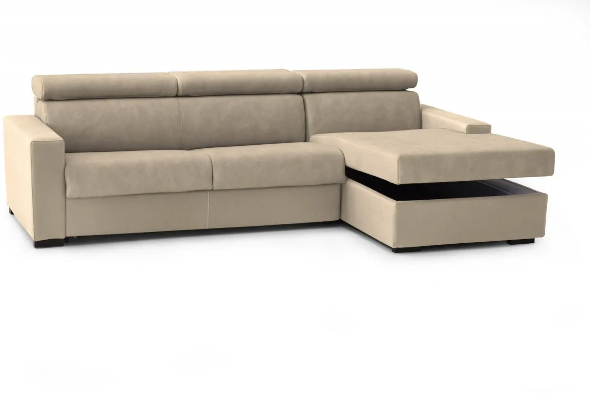Divani Angolari|Divani Fissi Con Penisola > Dmora Divano con braccioli 260x95x90h cm - Azechiele Beige