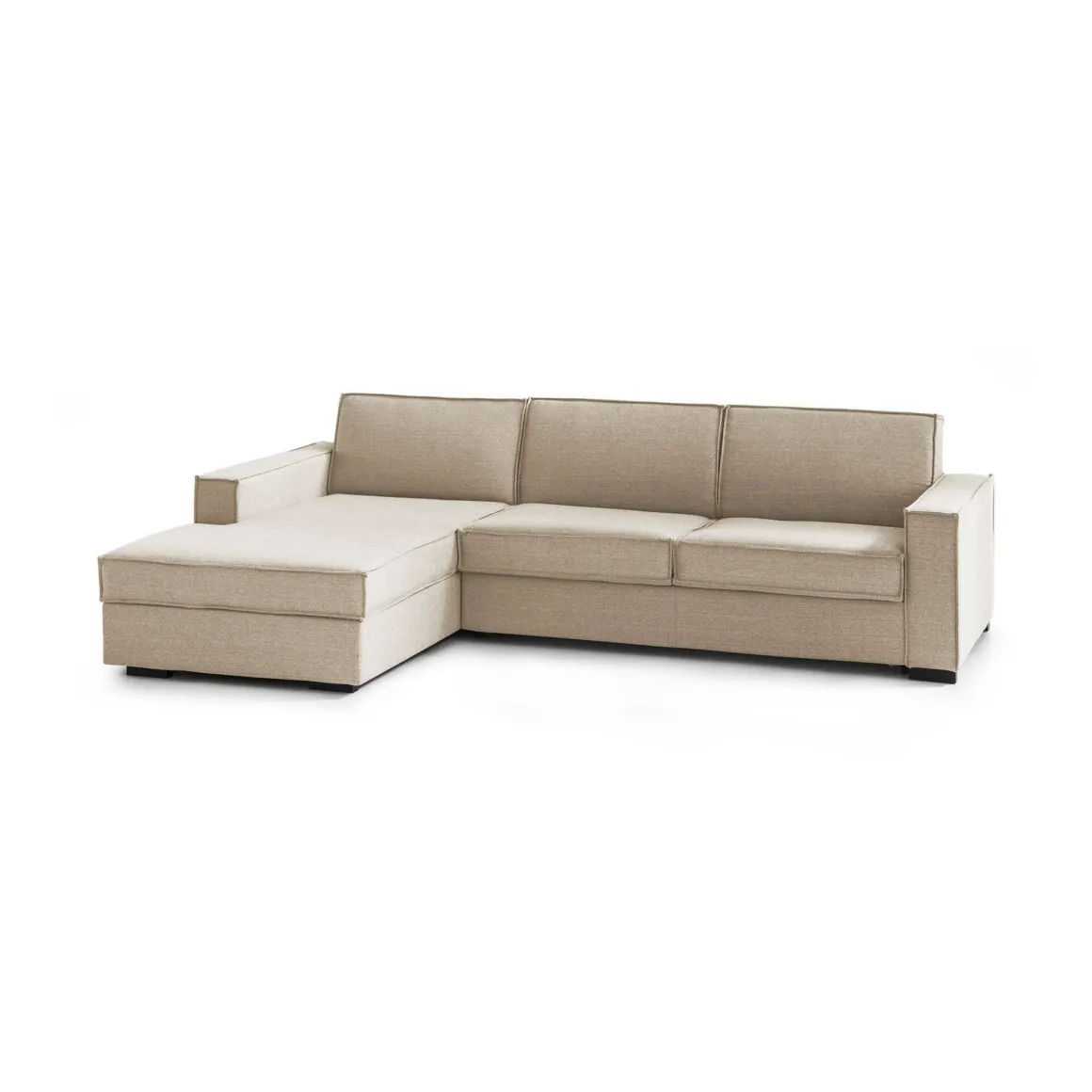 Divano con braccioli beige 280x95x90h cm - Anila