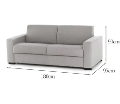 Divano con braccioli grigio 180x95x90h cm - Cianite