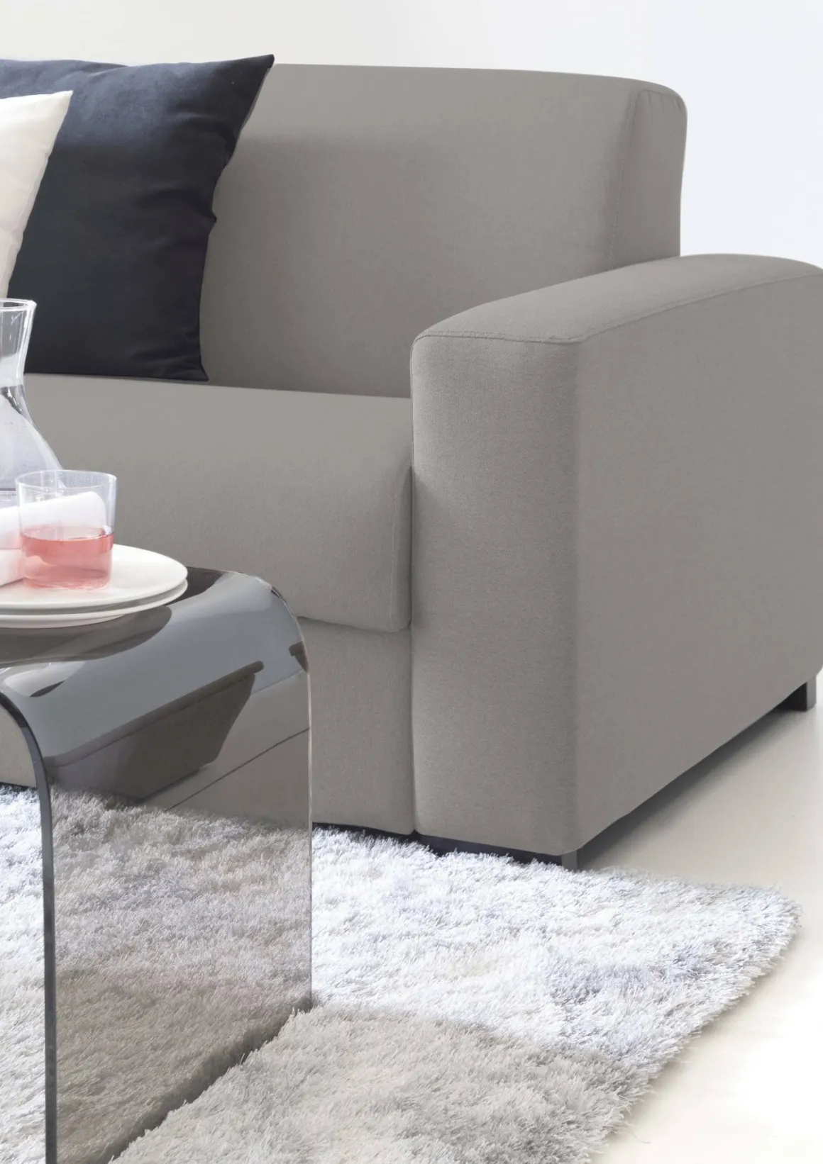 Divani Angolari|Divani Fissi Con Penisola > Dmora Divano con braccioli 260x95x85h cm - Angera Grigio