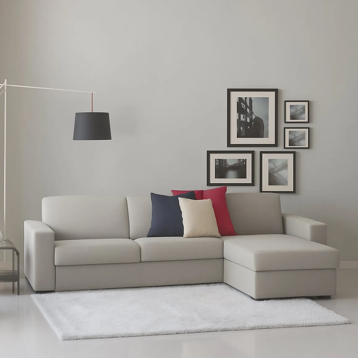 Divano con braccioli grigio 260x95x90h cm - Azechiele