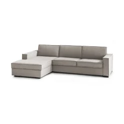 Divani Angolari|Divani Fissi Con Penisola > Dmora Divano con braccioli tortora 280x95x85h cm - Akela Grigio Tortora