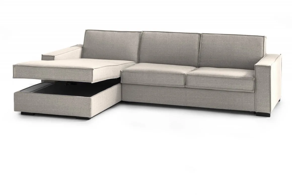 Divano con braccioli tortora 260x95x90h cm - Sodalite