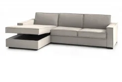 Divano con braccioli tortora 280x95x90h cm - Anila