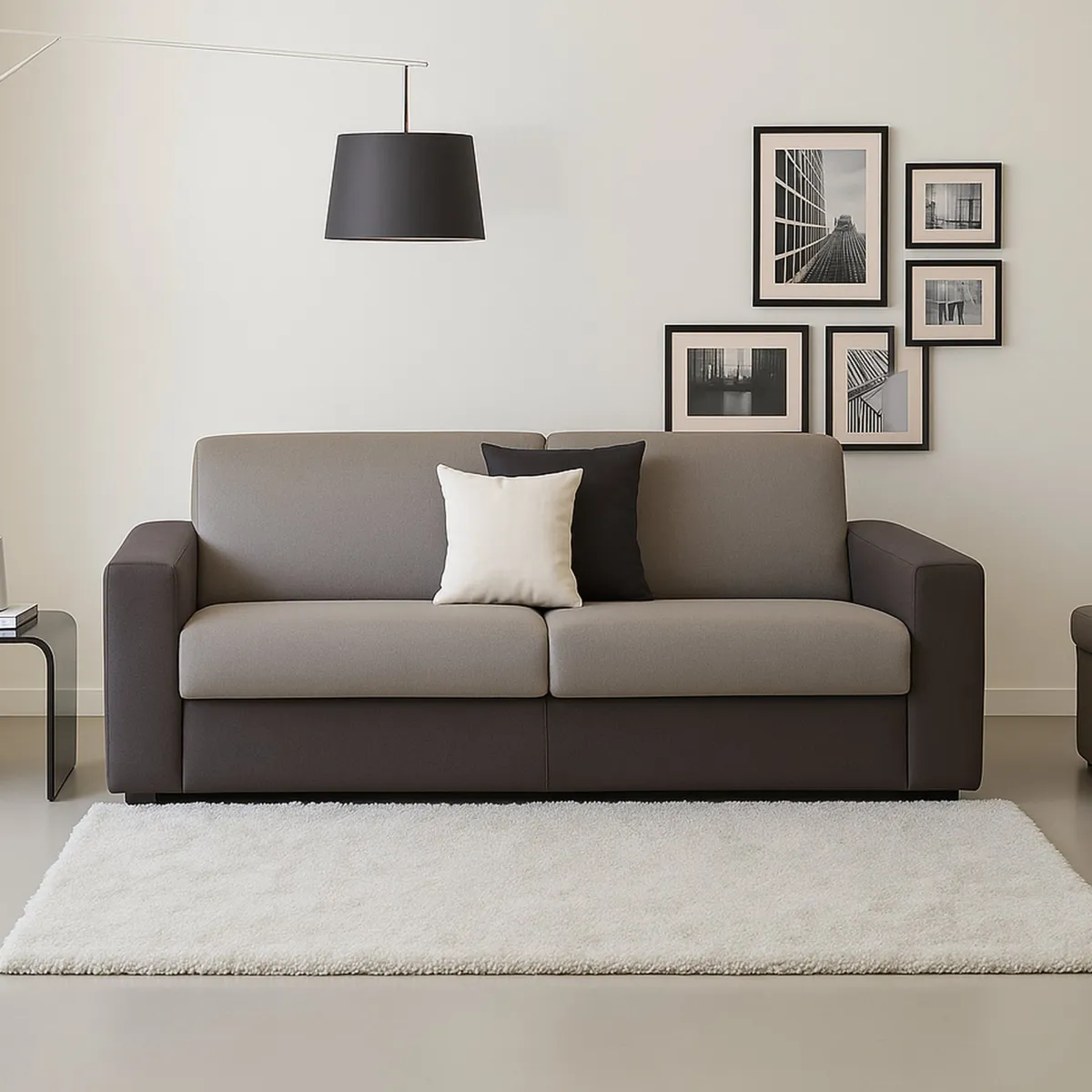Salotto|Divani Fissi 3 Posti > Dmora Divano con penisola grigio e antracite 220x95x90h cm - Ayta Nero, Grigio Antracite