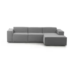 Divano con penisola grigio 300x170x70h cm - Ananas