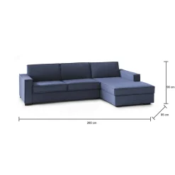 Divano contenitore blu 260x95x90h cm - Assobasso