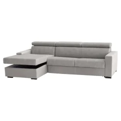 Divani Angolari|Divani Fissi Con Penisola > Dmora Divano contenitore 260x95x85h cm - Aryaly Grigio