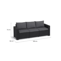 Divano da esterno Melfort, 198x68 h72 cm, Antracite