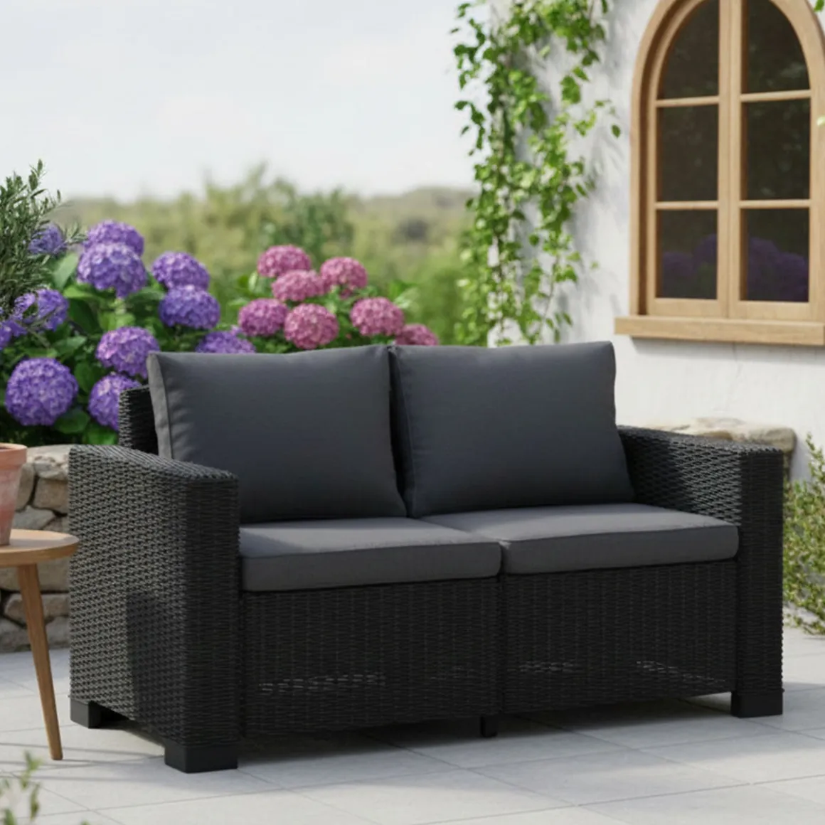 Divano da esterno Roberval, 141x68 h72 cm, Antracite