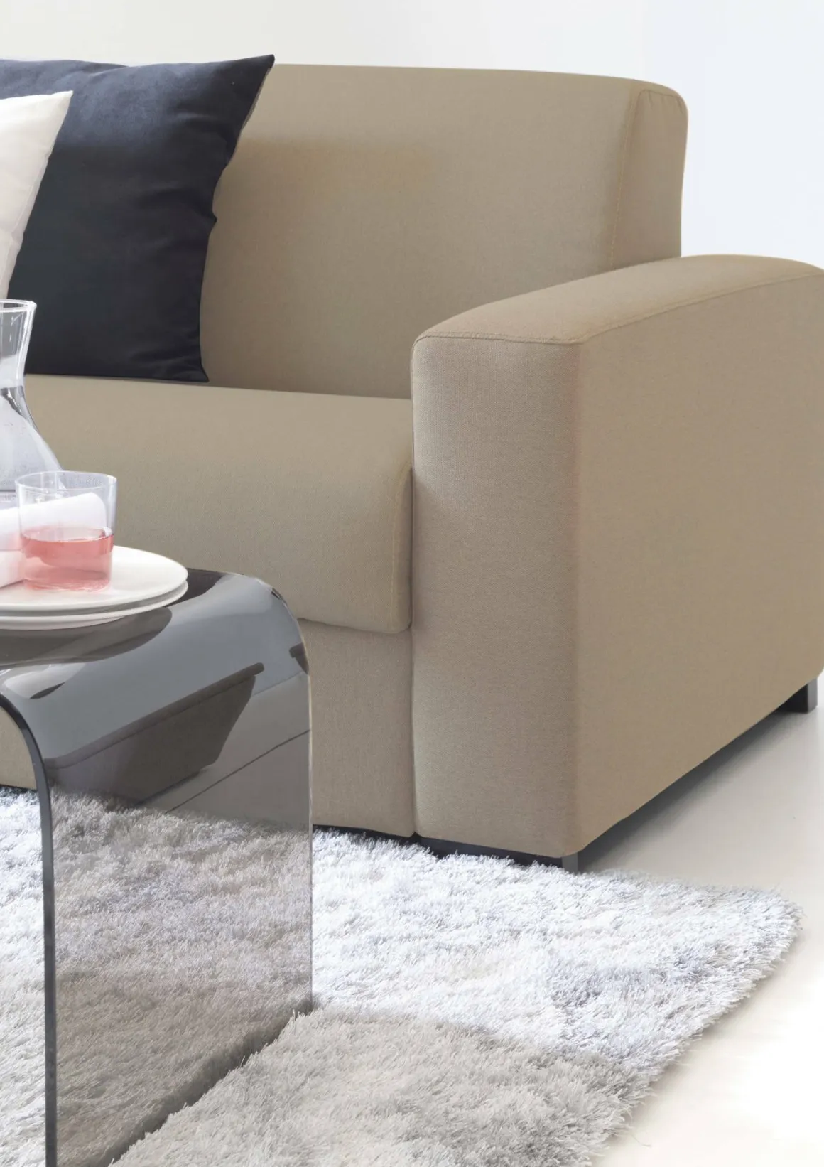 Divano design beige 220x95x90h cm - Ayta