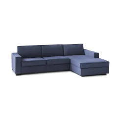 Divani Angolari|Divani Fissi Con Penisola > Dmora Divano design 280x95x90h cm - Ametrino Blu