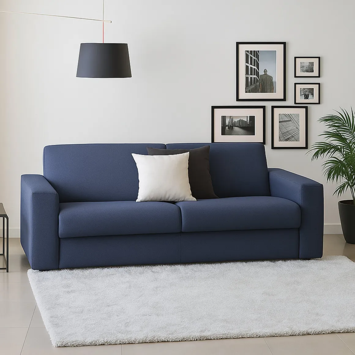 Divano design blu 200x95x90h cm - Azier