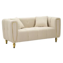 Divano design crema e oro 81x155x71h cm - Gandolfo
