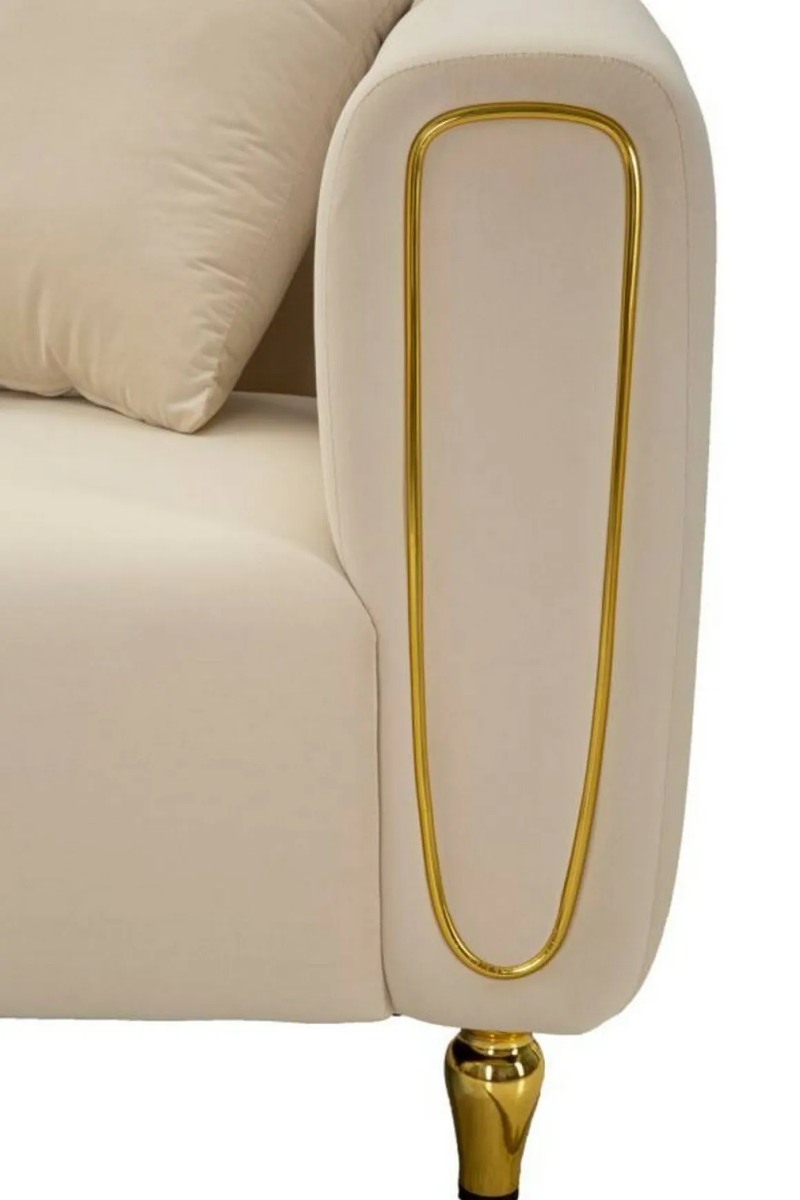 Divano design crema e oro 81x155x71h cm - Gandolfo