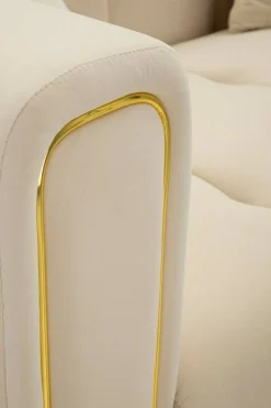 Divano design crema e oro 81x155x71h cm - Gandolfo