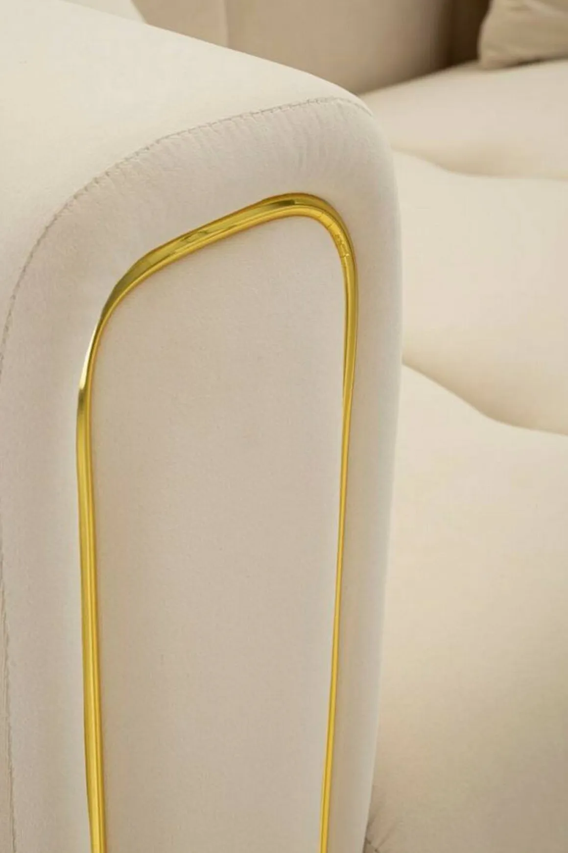 Divano design crema e oro 81x155x71h cm - Gandolfo