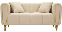 Divano design crema e oro 81x155x71h cm - Gandolfo
