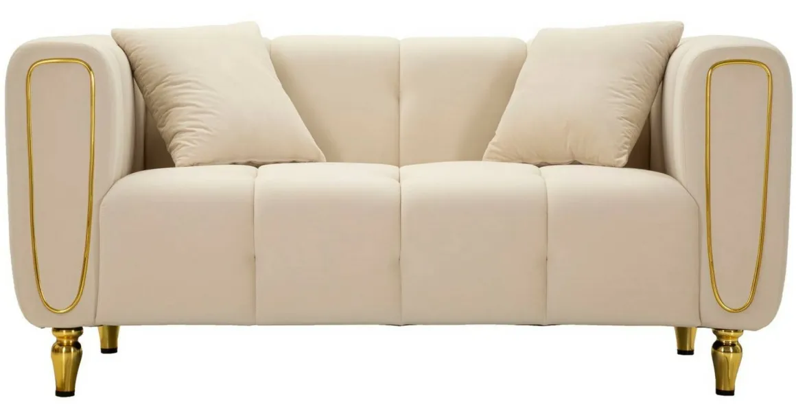Divano design crema e oro 81x155x71h cm - Gandolfo