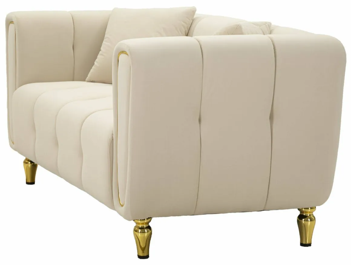 Divano design crema e oro 81x155x71h cm - Gandolfo
