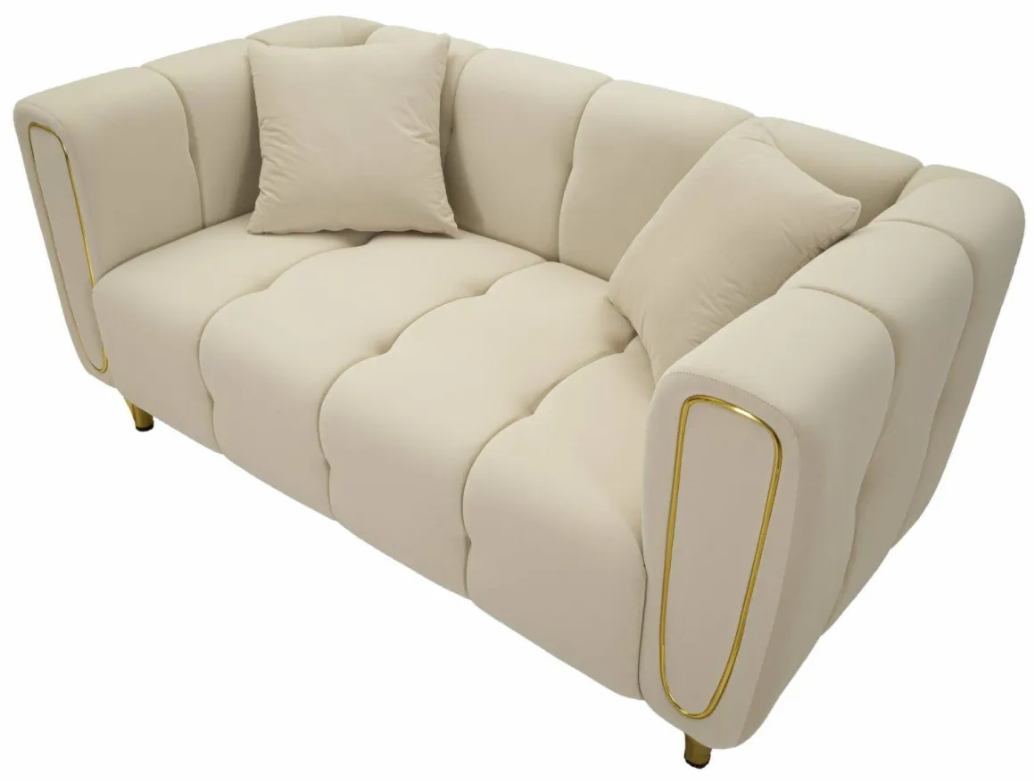 Divano design crema e oro 81x155x71h cm - Gandolfo