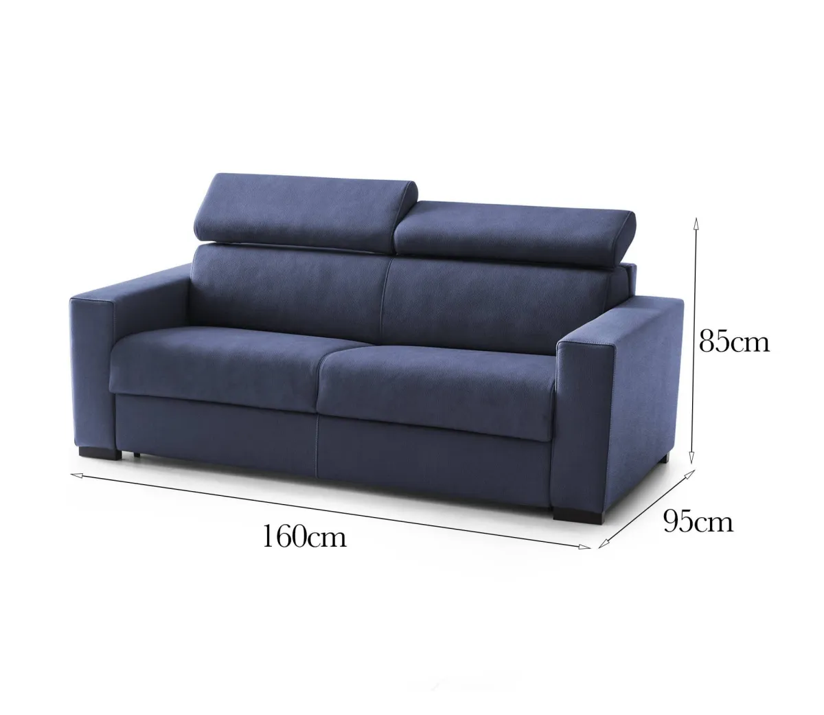 Divani Fissi 2 Posti|Salotto > Dmora Divano elegante 160x95x85h cm - Nukualofa Blu