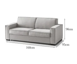 Divano elegante grigio 160x95x90h cm - Aglientu