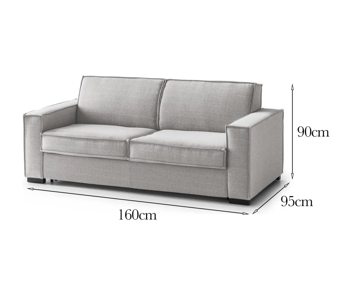 Divano elegante grigio 160x95x90h cm - Aglientu