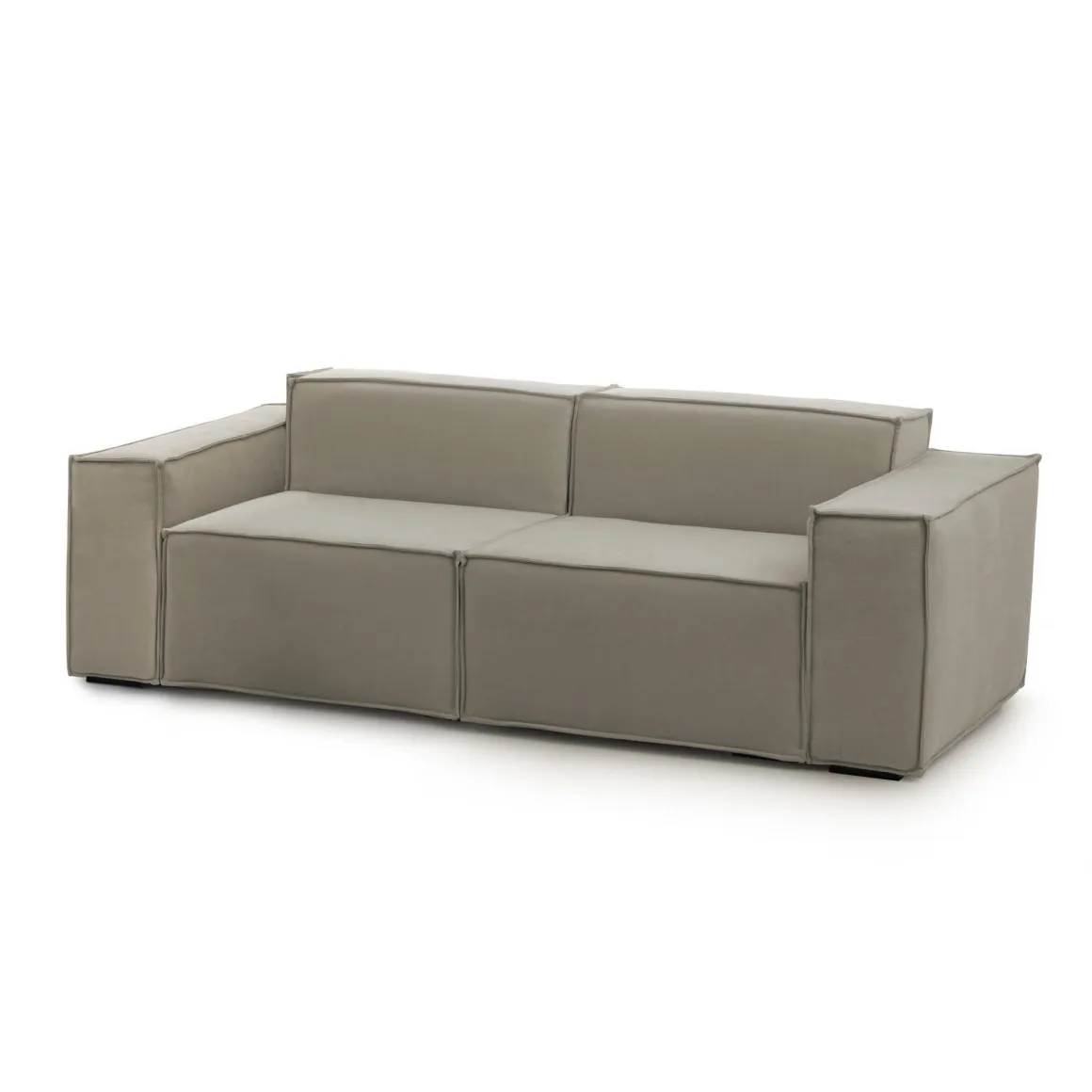 Divano elegante tortora 220x95x70h cm - Lepidolite