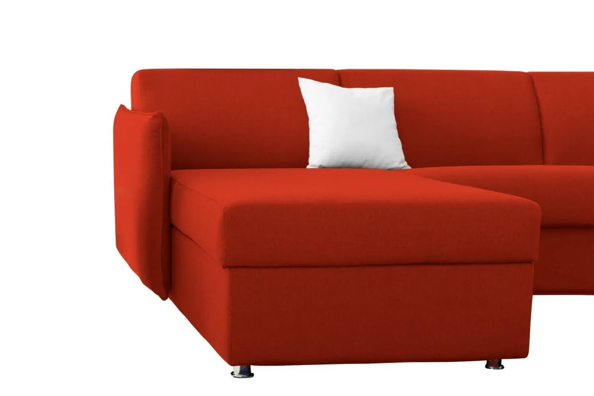 Divani Angolari|Divani Fissi Con Penisola > Dmora Divano Fisso con Penisola Sfoderabile Reversibile 260x160 cm, Idrorepellente Multiposizione Made in Italy - Posina Arancione