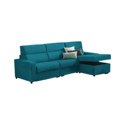 Divani Angolari|Divani Fissi Con Penisola > Dmora Divano Fisso con Penisola Sfoderabile Reversibile 285x160 cm, Idrorepellente Multiposizione Made in Italy - Ceto Azzurro