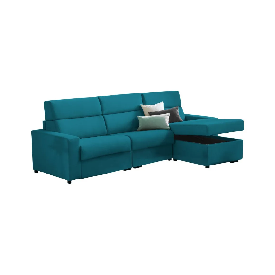 Divani Angolari|Divani Fissi Con Penisola > Dmora Divano Fisso con Penisola Sfoderabile Reversibile 285x160 cm, Idrorepellente Multiposizione Made in Italy - Ceto Azzurro