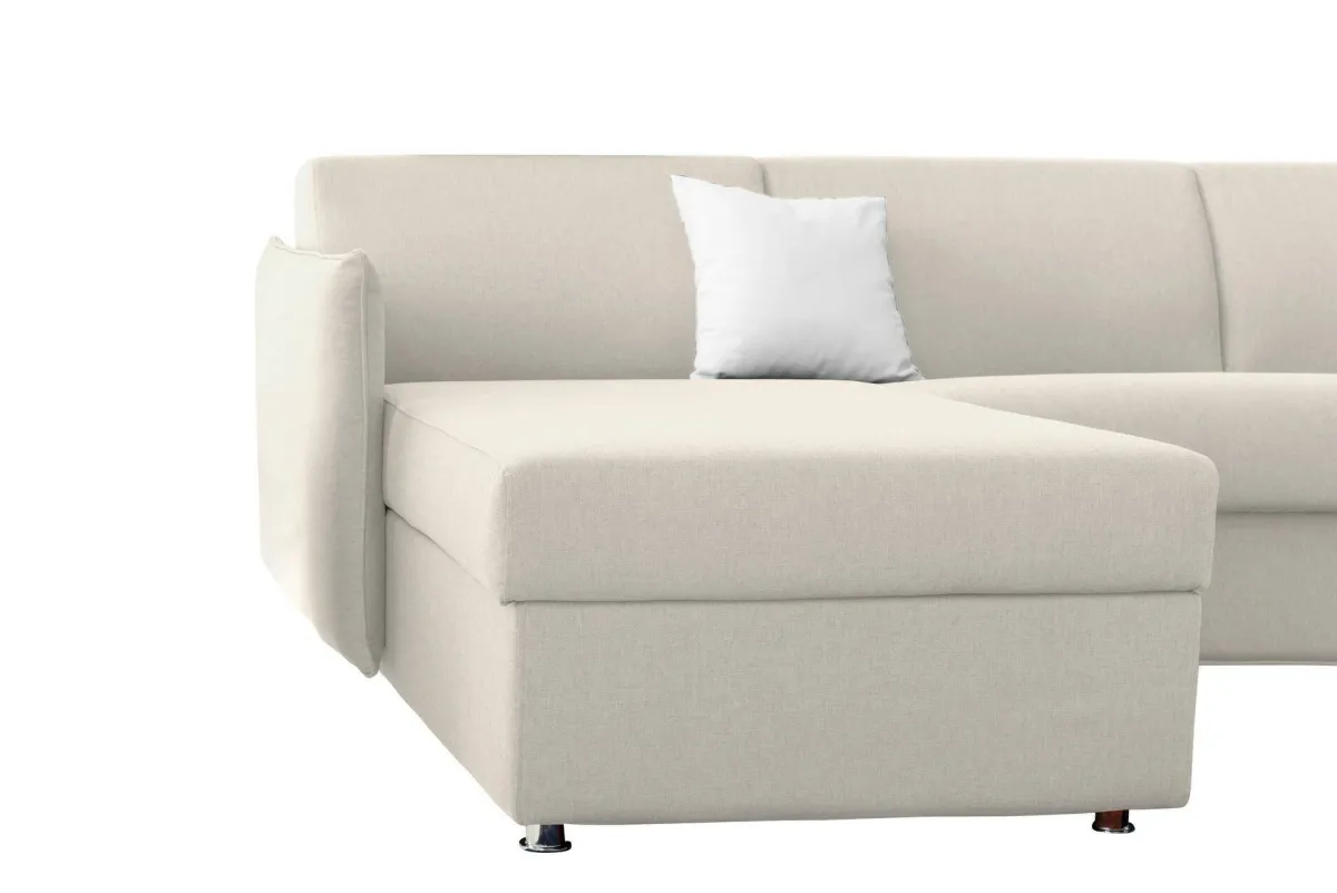 Divani Angolari|Divani Fissi Con Penisola > Dmora Divano Fisso con Penisola Sfoderabile Reversibile 260x160 cm, Idrorepellente Multiposizione Made in Italy - Posina Beige